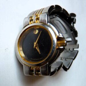 Movado Museum Black Dial Quartz Stainless Steel Two-Tone Women's Watch